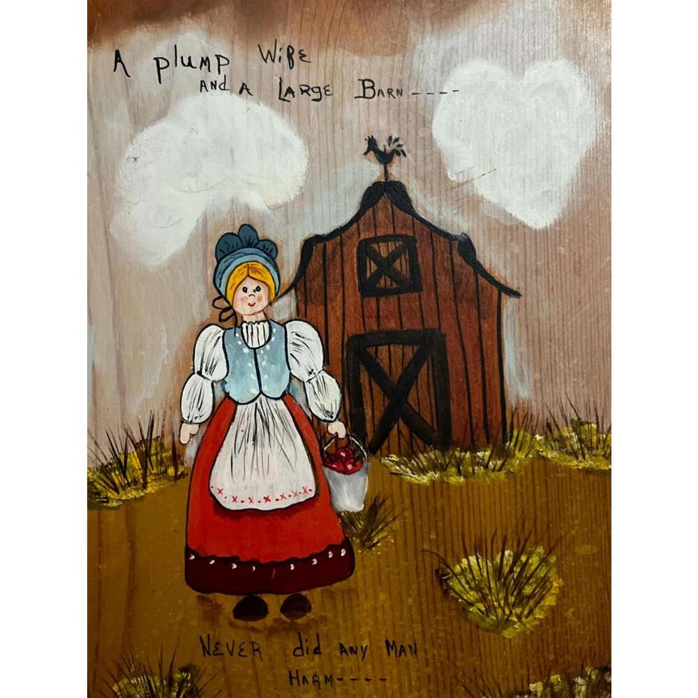Vintage 1978 Hand Painted Folk Art Wood Plaque Farmhouse Kitchen Wall Sign RW - Picture 5 of 9